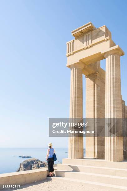 temple of acropolis - rhodes stockfoto's en -beelden