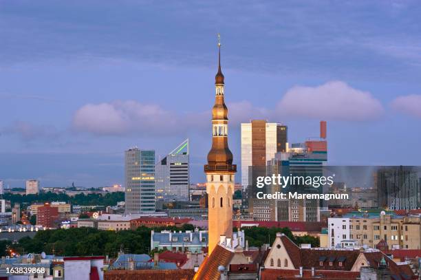 view of the town from toompea - tallinn stock pictures, royalty-free photos & images