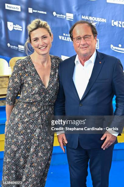 Julie Gayet and French Former President Francois Hollande attend the "Le Proces Goldman" Premiere during Day Four of the 16th Angouleme...