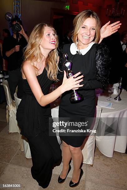 Toni Garrn and Kim Fisher attend the Gala Spa Award 2013 at the Brenners Park Hotel on March 16, 2013 in Berlin, Germany.