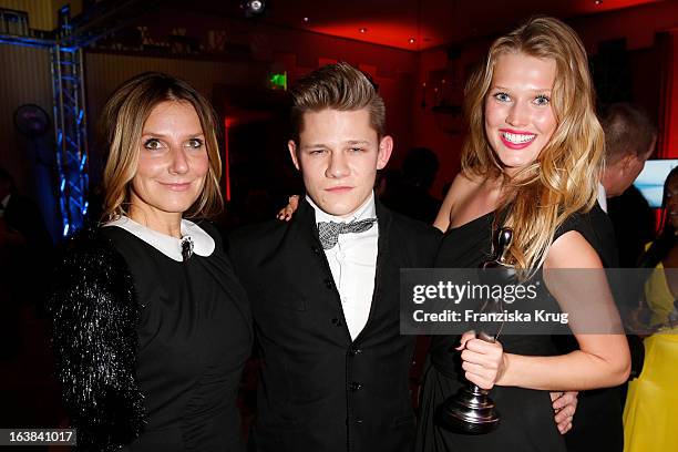 Kim Fisher, Toni Garrn and Max von der Groeben attend the Gala Spa Award 2013 at the Brenners Park Hotel on March 16, 2013 in Berlin, Germany.