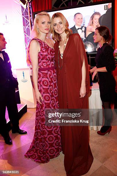 Franziska Knuppe and Eva Padberg attend the Gala Spa Award 2013 at the Brenners Park Hotel on March 16, 2013 in Berlin, Germany.