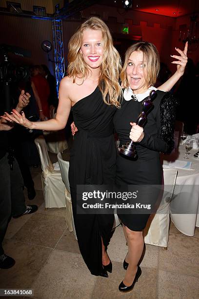 Toni Garrn and Kim Fisher attend the Gala Spa Award 2013 at the Brenners Park Hotel on March 16, 2013 in Berlin, Germany.