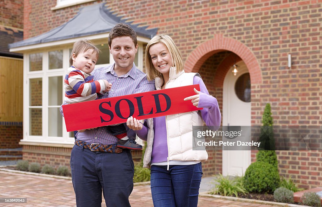 Young family having bought new house