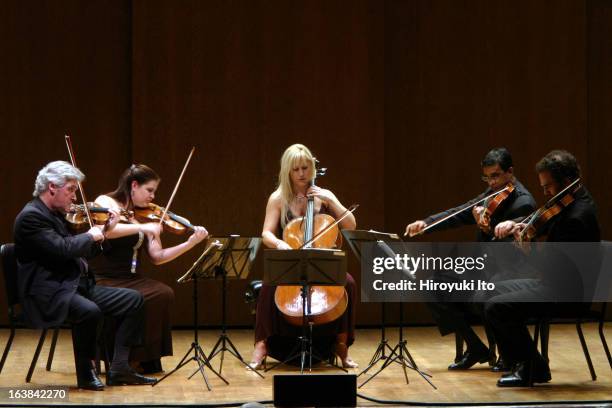 Zukerman Chamber Players performing at 92nd Street Y on Sunday afternoon, November 5, 2006.This image;From left, Pinchas Zukerman, Jessica Linnebach,...