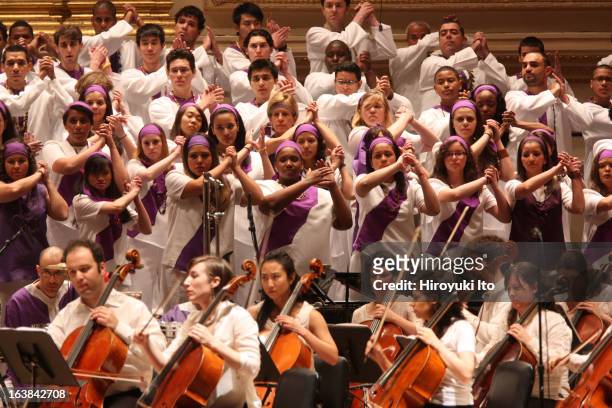 Osvaldo Golijov's "La Pasion segun San Marcos" at Carnegie Hall on Sunday afternoon, March 10, 2013.This image:Choir group is made up of Schola...