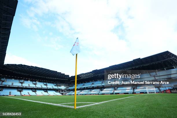 General view inside the stadium prior to the LaLiga EA Sports match between Celta Vigo and Real Madrid CF at Estadio Balaidos on August 25, 2023 in...