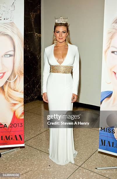 Miss America 2013 Mallory Hagan attends the Miss America 2013 Homecoming Gala at The Fashion Institute of Technology on March 16, 2013 in New York...