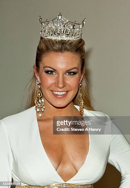 Miss America 2013 Mallory Hagan attends the Miss America 2013 Homecoming Gala at The Fashion Institute of Technology on March 16, 2013 in New York...