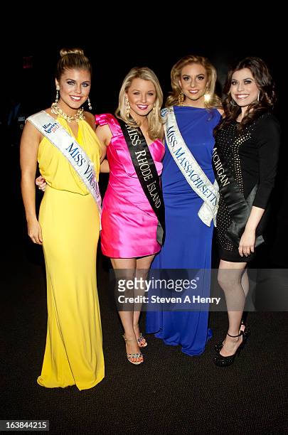 Miss Virginia Catherine Muldoon, Miss Rhode Island Kelsey Fournier, Miss Massachusetts Taylor Kunzler and Miss Michigan Angela Venditti attend the...
