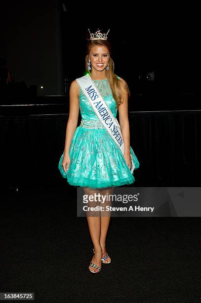 Miss America's Outstanding Teen Rachel Wyatt attends the Miss America 2013 Homecoming Gala at The Fashion Institute of Technology on March 16, 2013...