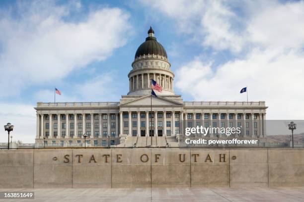 edificio del capitolio de utah - capitolio estatal de utah fotografías e imágenes de stock