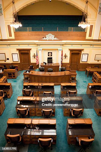 senate chamber wyoming state capitol - congress interior stock pictures, royalty-free photos & images