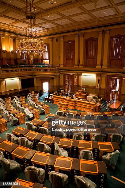 house of representatives chamber colorado state capitol - congress seats stock pictures, royalty-free photos & images