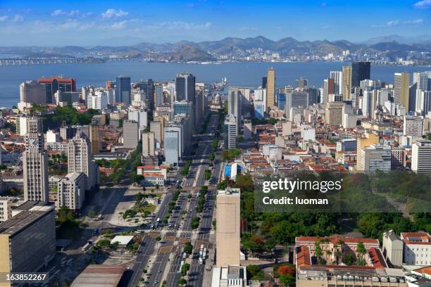 downtown rio de janeiro - niteroi stockfoto's en -beelden