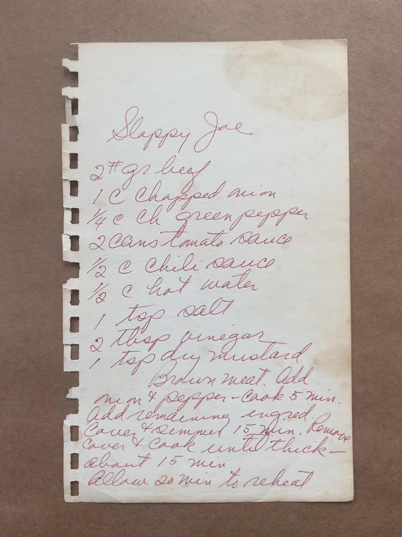vintage recipe