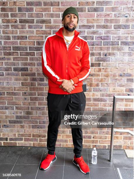 Affion Crockett is seen leaving Fox 29's "Good Day" at FOX 29 Studios on August 25, 2023 in Pennsylvania, Philadelphia.