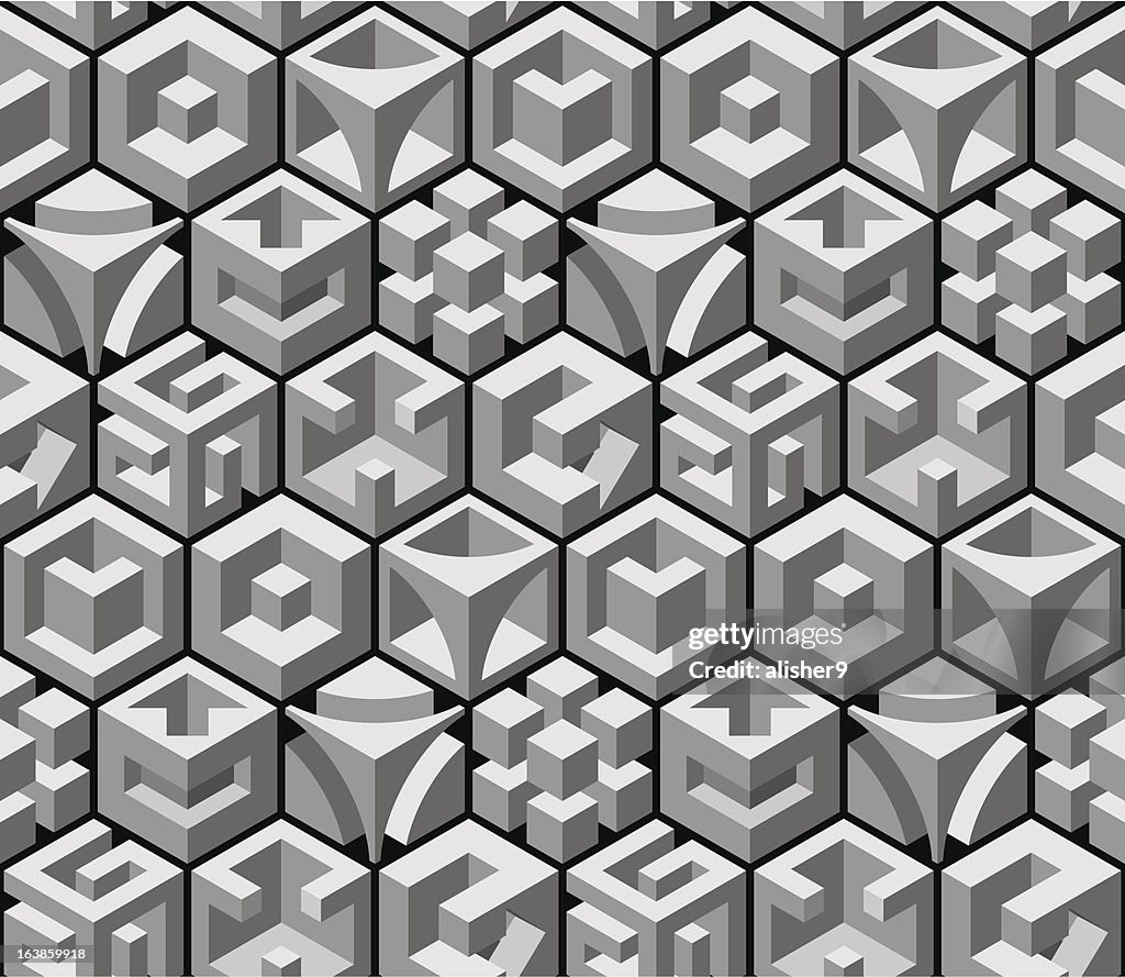 Cube Pattern Bitmap Detailed Cubes Seamless Pattern High-Res Vector Graphic - Getty Images