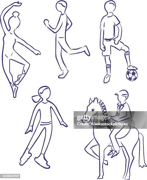 people outlines (sport) - roller blade stock illustrations
