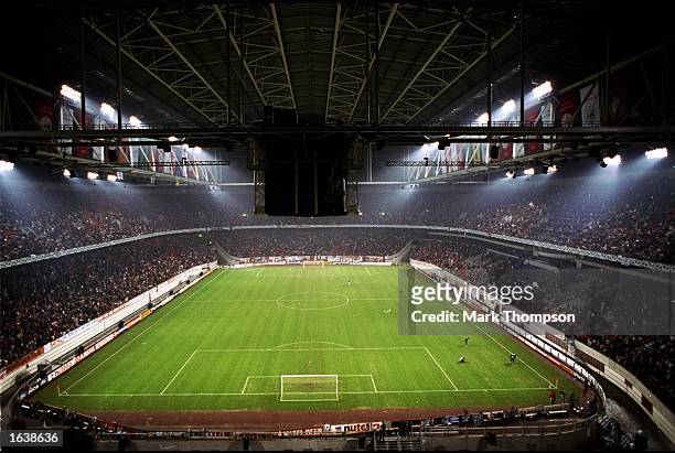 The Amsterdam Arena closes its roof on the UEFA Champions League match between Ajax and Porto in Holland. Ajax won 2-1. \ Mandatory Credit: Mark...