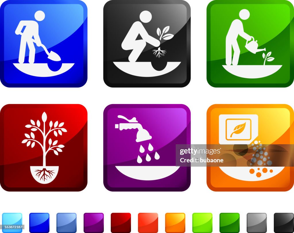 Wheat Harvest and Farming royalty free vector icon set stickers