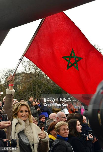 Adriana Karembeu attends the Rallye Aicha des Gazelle 2013 - Departure At The Bassin Du Trocadero on March16, 2013 in Paris, France.