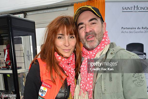 Bruno Solo and his wife Veronique attend the Rallye Aicha des Gazelle 2013 - Departure At The Bassin Du Trocadero on March16, 2013 in Paris, France.