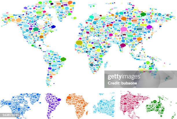 stockillustraties, clipart, cartoons en iconen met map and all countries with dialogue box on white background - australia v paraguay