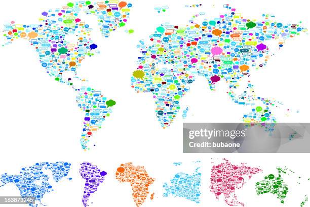 map and all countries with dialogue box on white background - ghana on world map stock illustrations