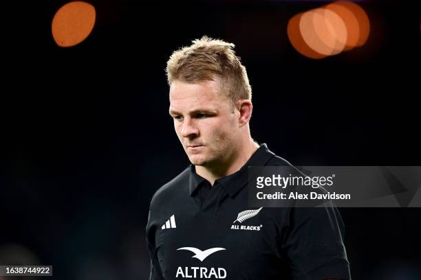 Sam Cane of New Zealand looks dejected following the team's defeat following the Summer International match between New Zealand All Blacks v South...