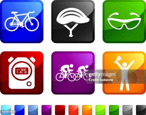 bike marathon race royalty free vector icon set stickers - iron man illustration stock illustrations