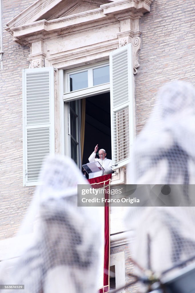 Pope Francis Gives His First Angelus Blessing To The Faithful