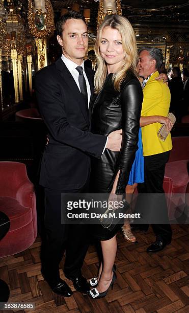 Arthur Wellesley and Jemma Kidd attend a drinks reception celebrating Patrick Cox's 50th Birthday party at Cafe Royal on March 15, 2013 in London,...
