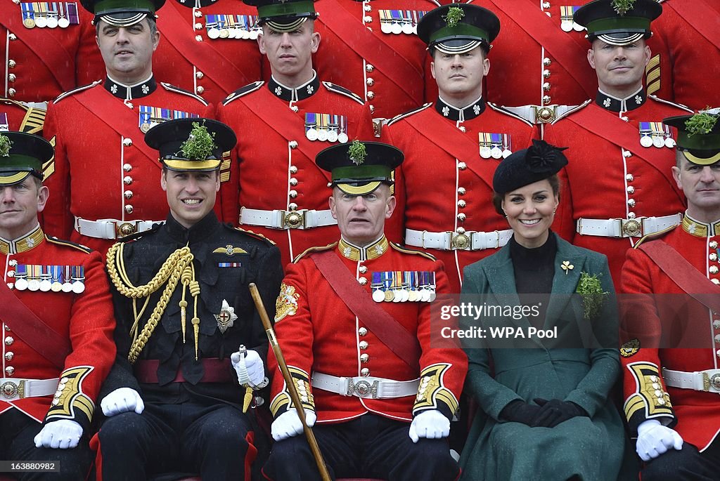 The Duke And Duchess Of Cambridge Visit the 1st Battalion Irish Guards On St Patrick's Day
