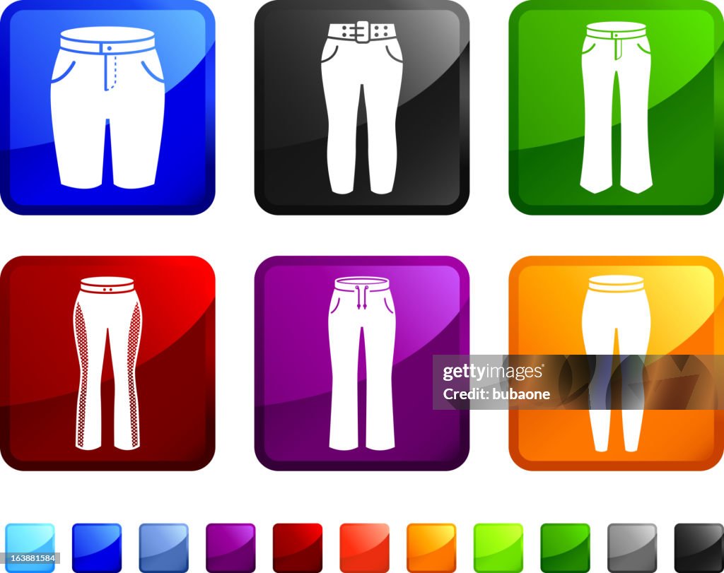 Women's Pants and Clothing royalty free vector icon set stickers