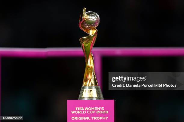 Women's World Cup trophy after the FIFA Women's World Cup Australia & New Zealand 2023 Final game between England and Spain at Stadium Australia on...
