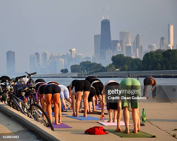 Yoga at Belmont Harbor, Chicago
