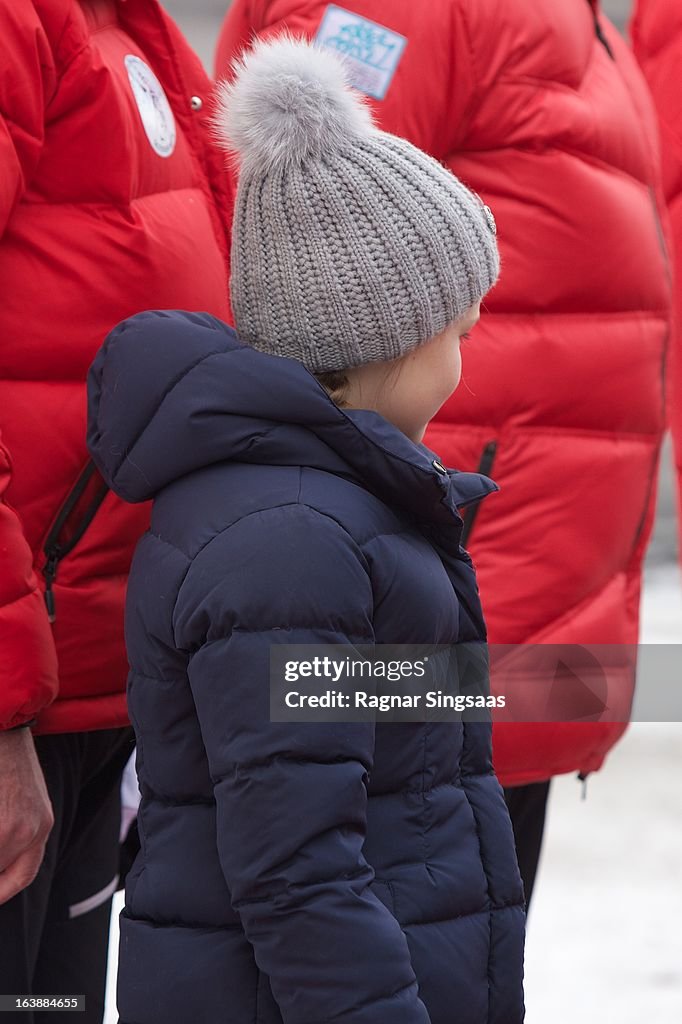 The King, Queen, The Crown Princess & Princess Astrid Of Norway Attend The FIS World Cup Nordic Holmenkollen 2013