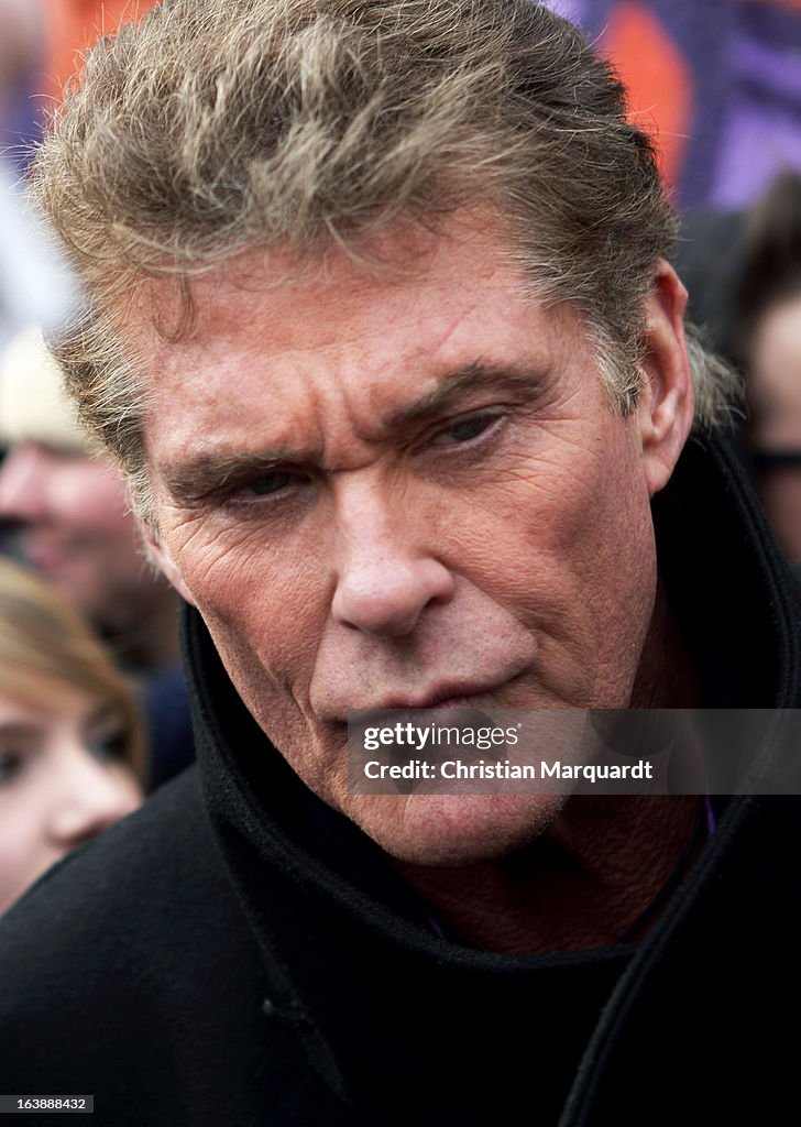 David Hasselhoff Attends 'Save the Wall' Protest At East Side Gallery