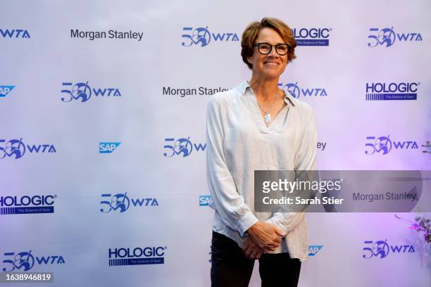 Mary Carillo attends the WTA 50th Anniversary Gala at The Ziegfeld Ballroom on August 25, 2023 in New York City.