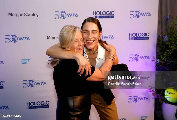 Stacey Allaster and Andrea Petkovic attend the WTA 50th Anniversary Gala at The Ziegfeld Ballroom on August 25, 2023 in New York City.