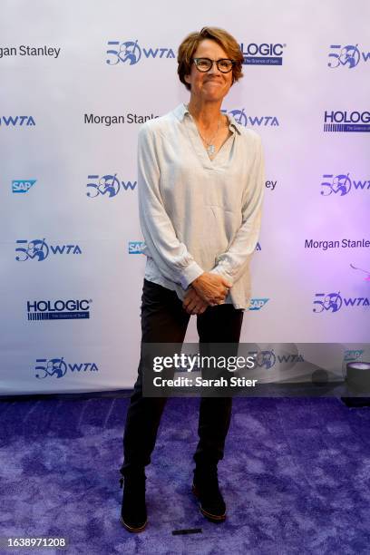 Mary Carillo attends the WTA 50th Anniversary Gala at The Ziegfeld Ballroom on August 25, 2023 in New York City.