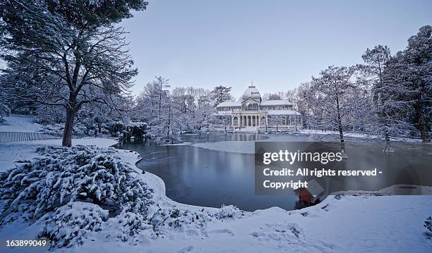 sunrise madrid - parque del buen retiro bildbanksfoton och bilder