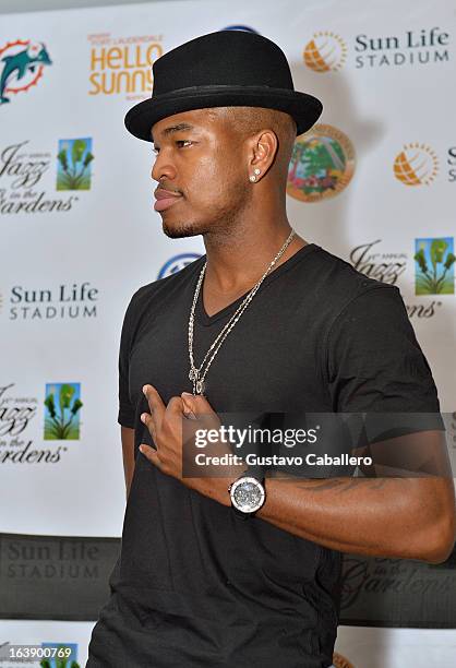 Ne-Yo attends the 8th Annual Jazz in the Gardens Day 2 at Sun Life Stadium presented by the City of Miami Gardens on March 17, 2013 in Miami Gardens,...