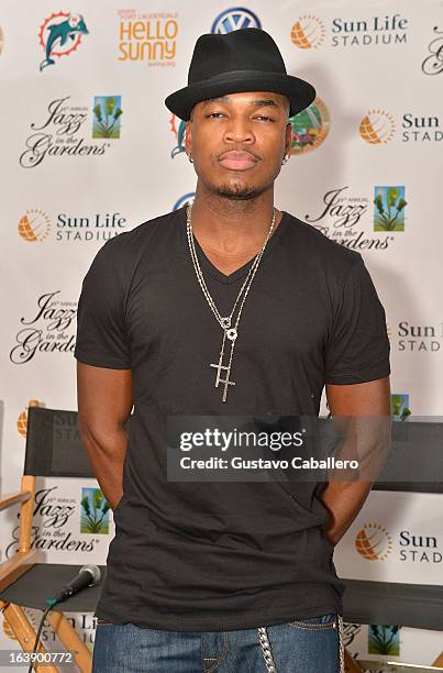 Ne-Yo attends the 8th Annual Jazz in the Gardens Day 2 at Sun Life Stadium presented by the City of Miami Gardens on March 17, 2013 in Miami Gardens,...