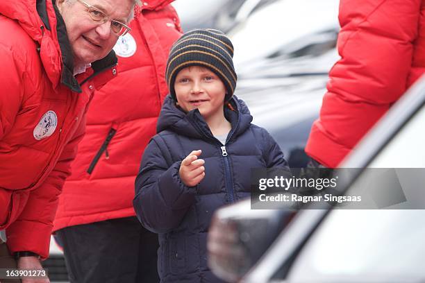 The Mayor of Oslo Fabian Stang and Prince Sverre Magnus of Norway attend FIS World Cup Nordic Holmenkollen 2013 on March 17, 2013 in Oslo, Norway.