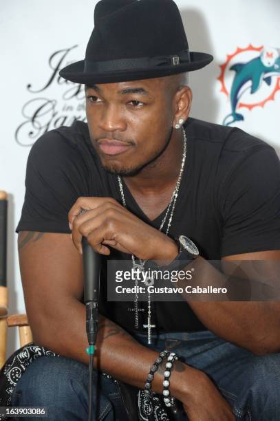 Ne-Yo attends the 8th Annual Jazz in the Gardens Day 2 at Sun Life Stadium presented by the City of Miami Gardens on March 17, 2013 in Miami Gardens,...