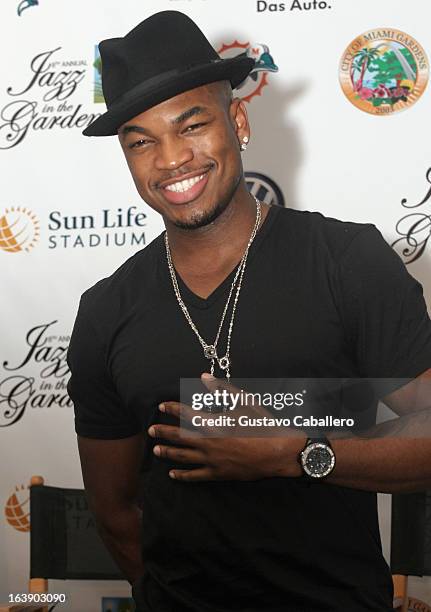 Ne-Yo attends the 8th Annual Jazz in the Gardens Day 2 at Sun Life Stadium presented by the City of Miami Gardens on March 17, 2013 in Miami Gardens,...