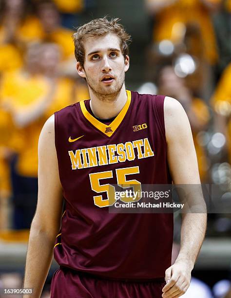 Elliott Eliason of the Minnesota Golden Gophers seen during the game against the Purdue Boilermakers at Mackey Arena on March 9, 2013 in West...