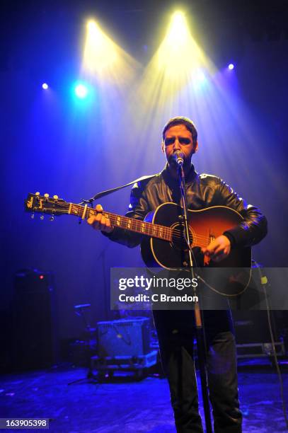 Joel Stoker of The Rifles performs on stage at O2 Shepherd's Bush Empire on March 17, 2013 in London, England.